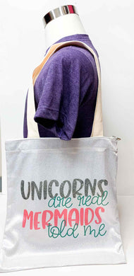 Unicorns are Real - Zippered Tote Bag