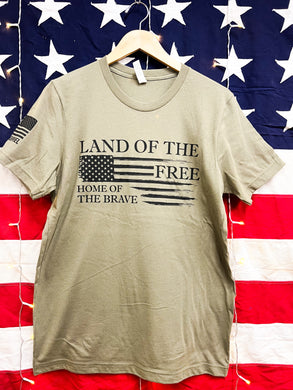 Home of the Brave Tshirt - Olive Green