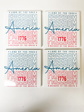 FREEDOM 1776  - Set of 4 Coasters