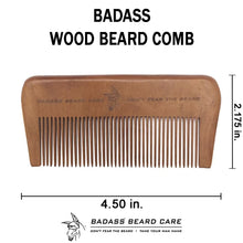 Load image into Gallery viewer, Badass Wood Beard Comb