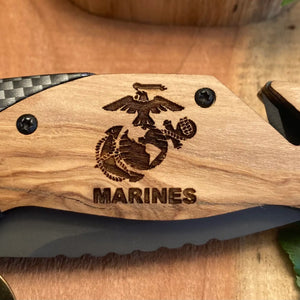 Marine Engraved Pocket K-nife