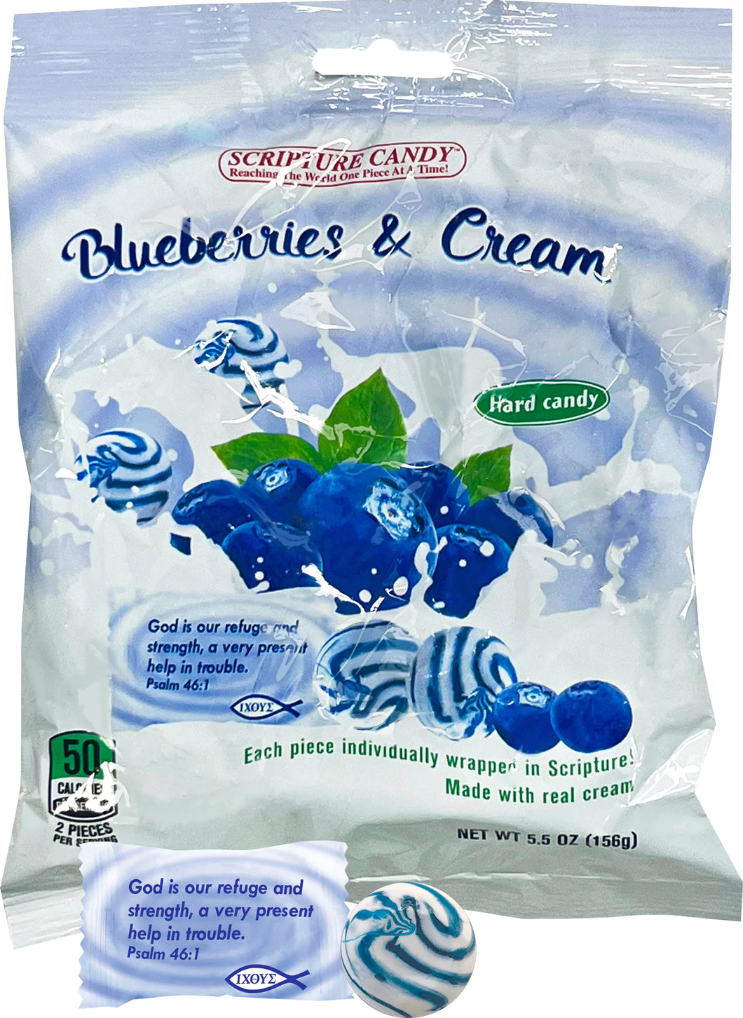 Blueberries & Cream Hard Candy 5.5oz Bag, 25 Pieces