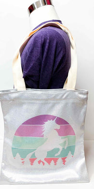 Unicorn Sparkle Zippered Tote Bag