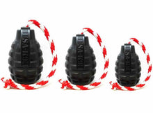 Load image into Gallery viewer, GRENADE  CHEW TOY, TREAT DISPENSER, REWARD TOY, TUG TOY - Large - Black/Blue/Red