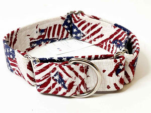 American Flag Martingale Dog Collar -1.5" -  Large