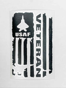 USAF Veteran Vinyl Decal - White