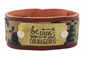 Be Strong & Courageous - Leather ValorBand