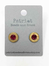 Load image into Gallery viewer, Bullet Primer Stud Earrings - Ruby
