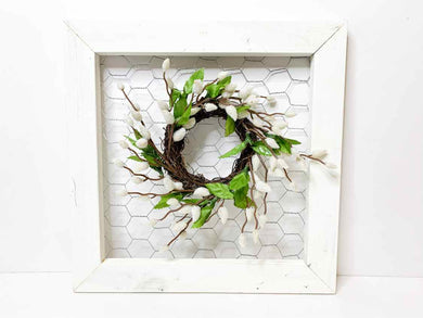 Framed Wreath - Pussy Willow