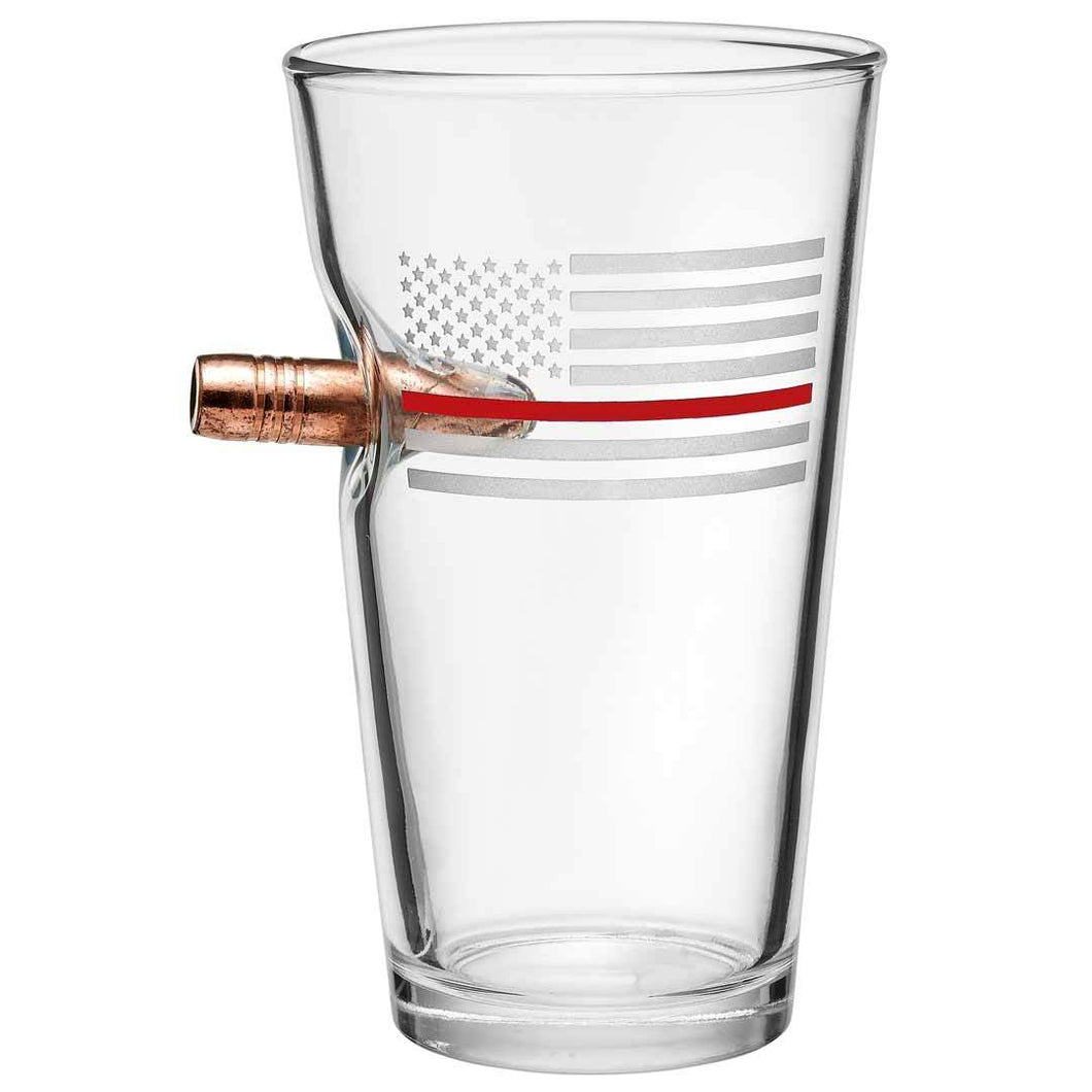 Thin Red Line Bullet Glass - 16oz or 11oz