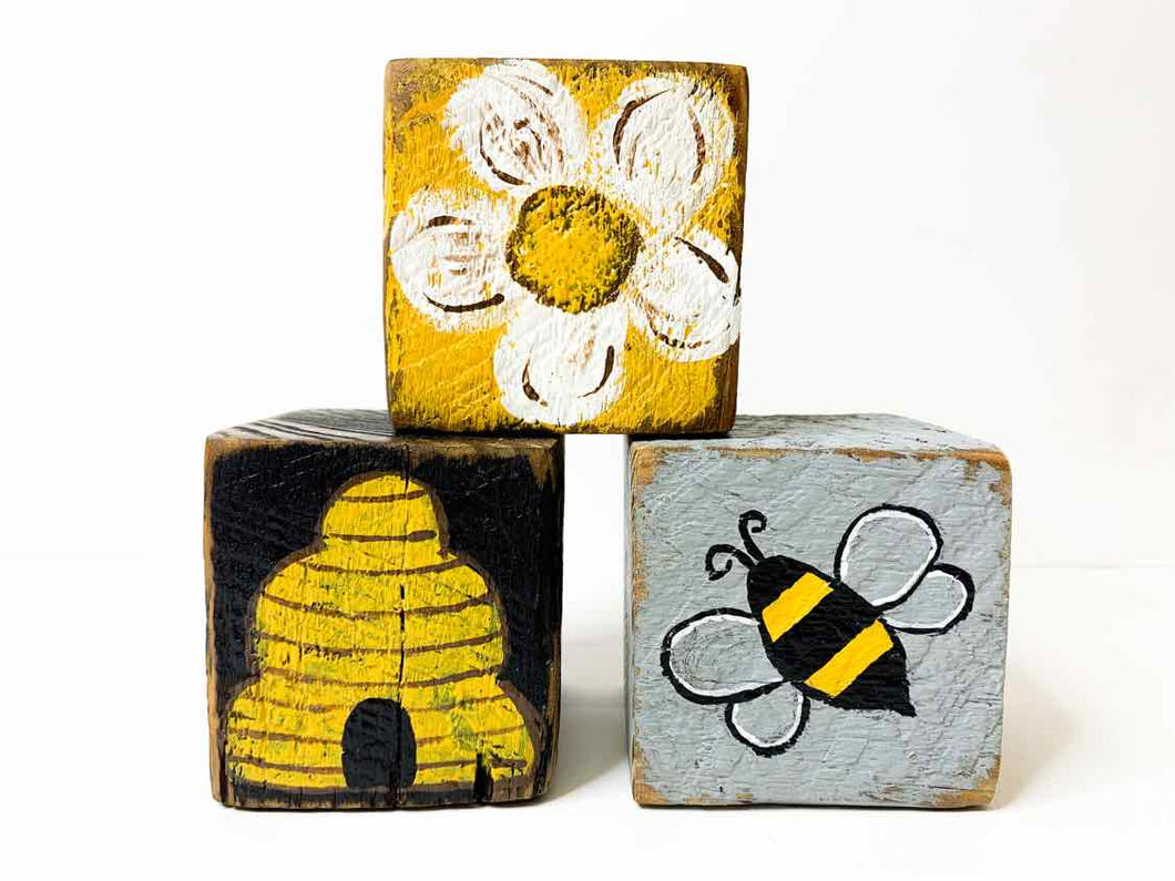 3 piece Bumble Bee Block Set