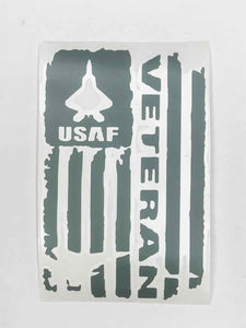 USAF Veteran Vinyl Decal - White