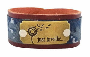 Just Breathe Leather Bracelet