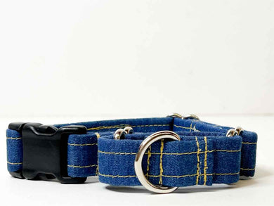 Denim Martingale Collar with Buckle - .75