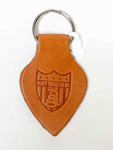 Don't Tread On Me - Double Sided Leather Key Chain - Teardrop