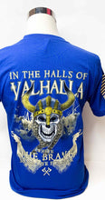 Load image into Gallery viewer, In The Halls of Valhalla Tshirt - Royal Blue