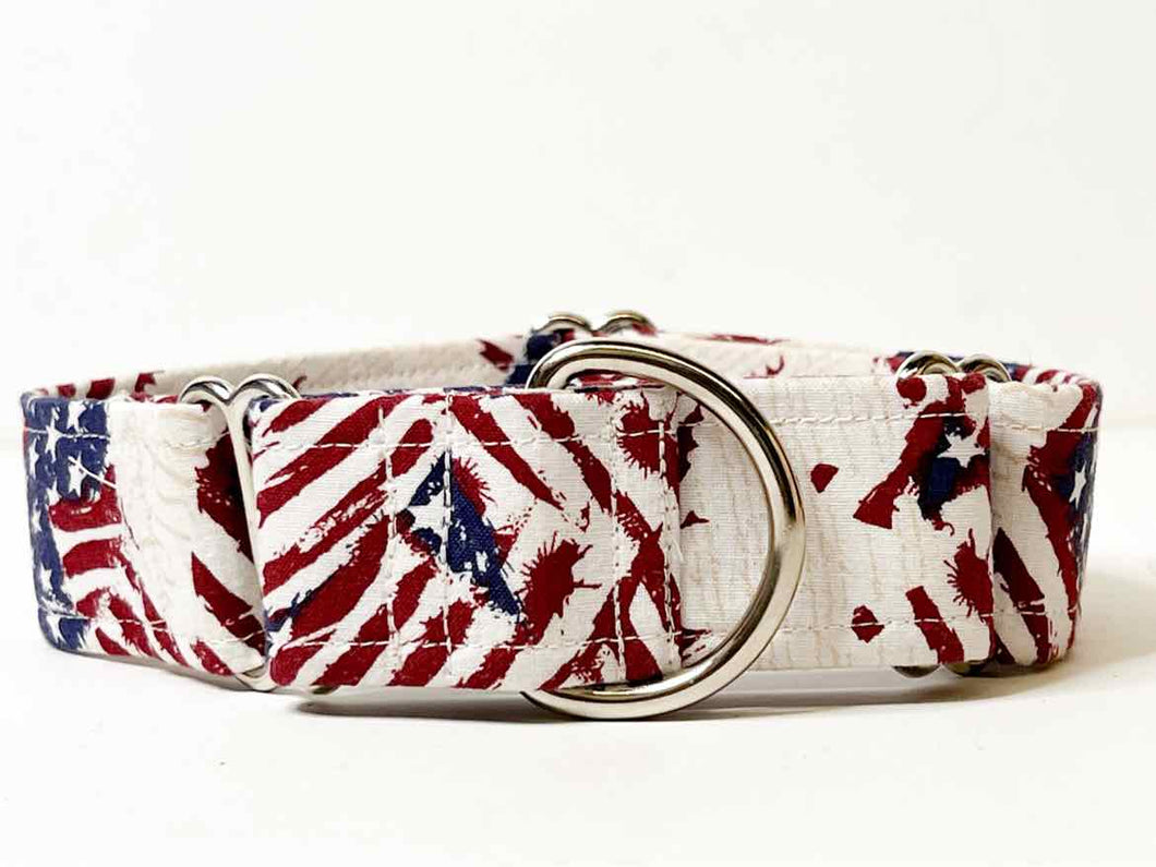 American Flag Martingale Dog Collar - 1.5