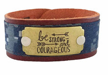 Load image into Gallery viewer, Be Strong &amp; Courageous - Leather ValorBand
