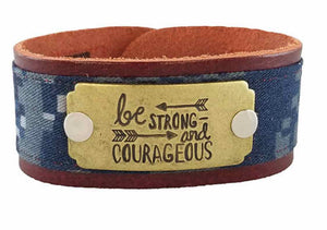 Be Strong & Courageous - Leather ValorBand