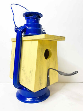 Lantern Birdhouse - Blue & Yellow