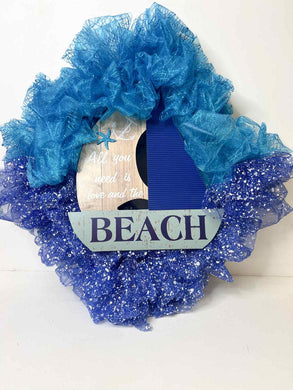 Beach Wreath with Sailboat