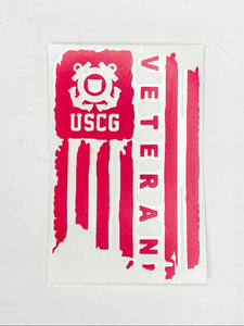 USCG Veteran Vinyl Decal - Black
