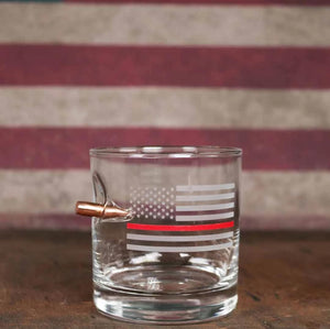 Thin Red Line Bullet Glass - 16oz or 11oz