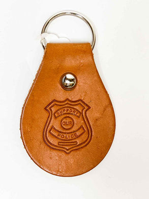 Support Our Police Leather Key Chain