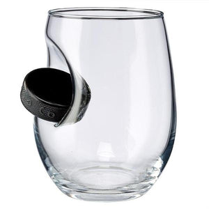 Hockey Puck Drinking Glass - 16oz/Wine Glass/Coffee Mug