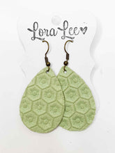 Load image into Gallery viewer, Sage Green Leather Earrings