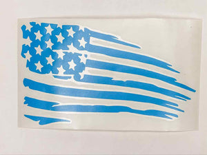 Distressed American Flag Vinyl Decal - Blue