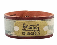 Load image into Gallery viewer, Be Strong &amp; Courageous - Leather ValorBand