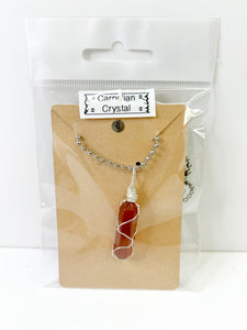 Carnelian Crystal Necklace