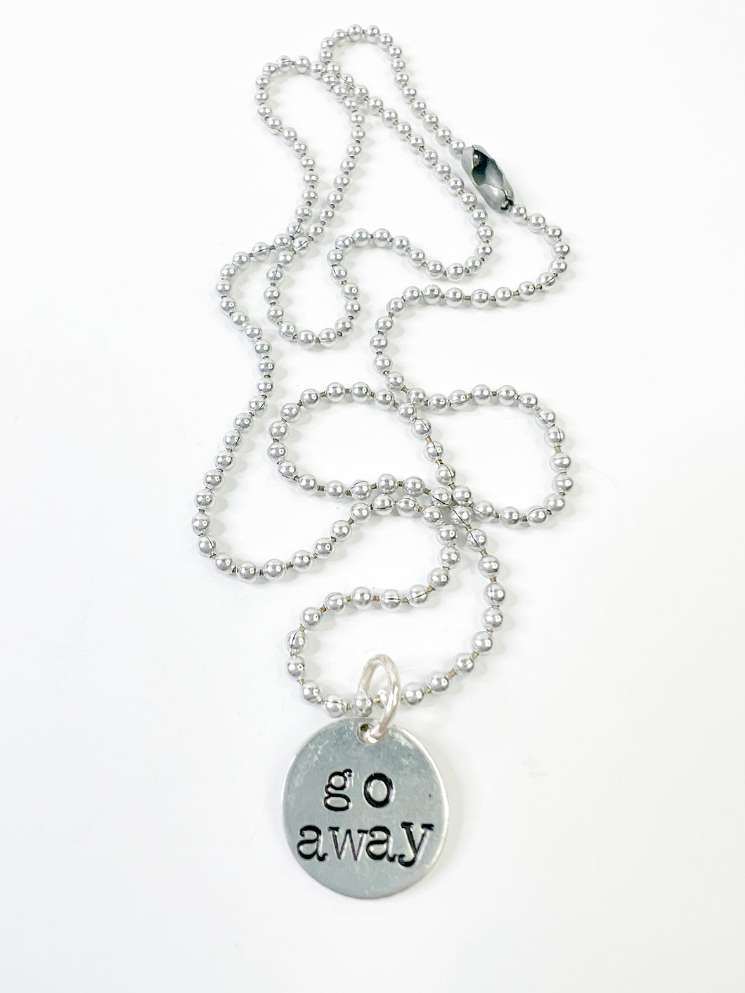 Go Away Stamped Necklace - 18
