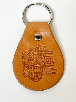 Firefighter Leather Key Fob
