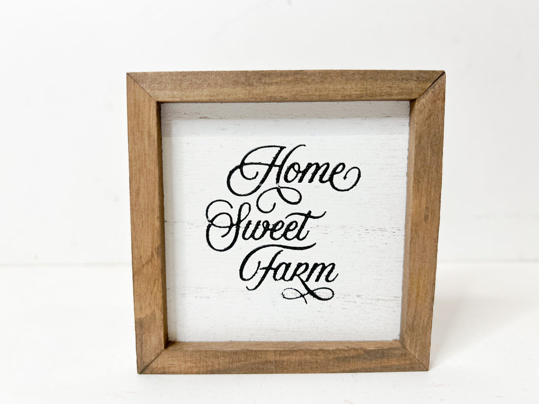 Home Sweet Farm mini Wood Frame