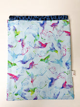 Load image into Gallery viewer, BOHO Drawstring Ditty Bag - Blue Hummingbird