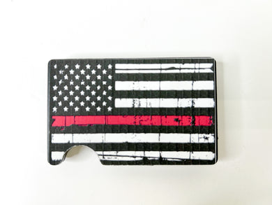 Red Line Flag RIFD Wallet with Money Clip