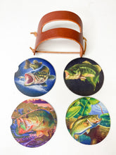 Load image into Gallery viewer, Set of 4 Foam Coaster w/Leather Holder - Bass
