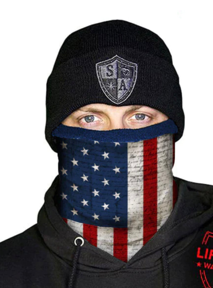 Fleece Lined Face Shield - American Flag