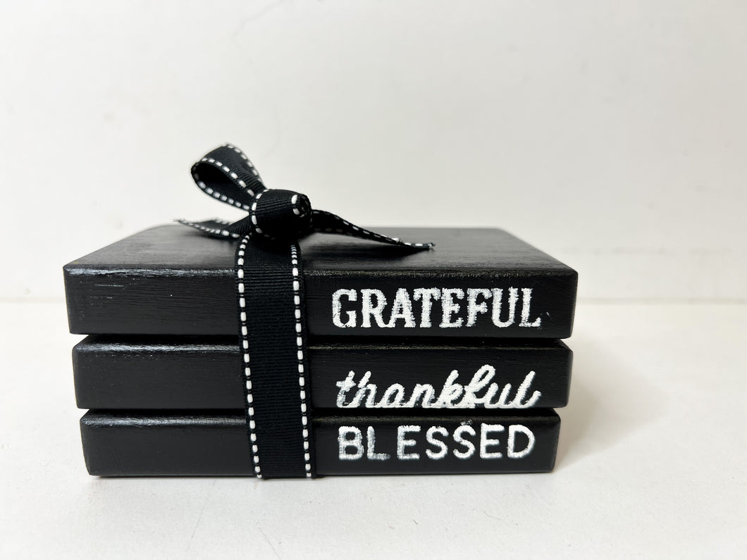Grateful - Thankful - Blessed mini Book Stack