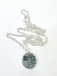 Dragonfly Stamped Necklace - 18"