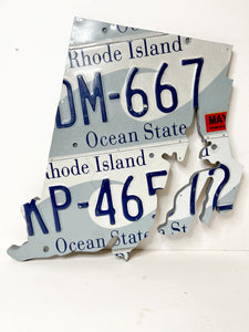 Rhode Island License Plate State Shape