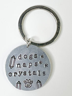 Dogs, Naps, Crystals - Large Key Chain