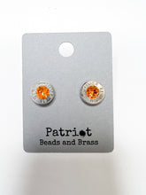 Load image into Gallery viewer, Bullet Primer Stud Earrings - Tangerine