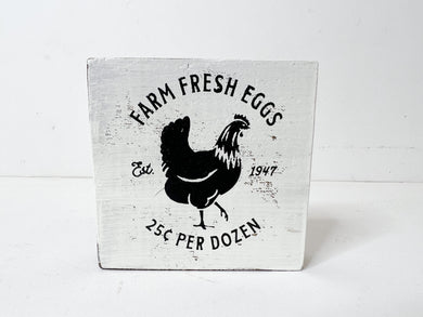 Farm Fresh Egg mini Wood Block