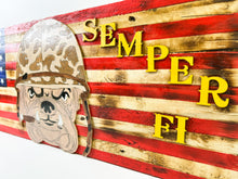 Load image into Gallery viewer, Devil Dog Semper Fi Wood Flag