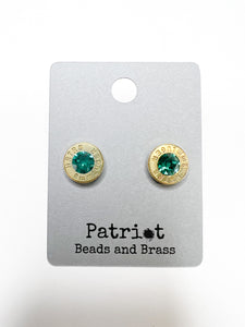 Bullet Primer Stud Earrings - Emerald