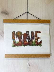 Canvas Wall Hanging - Love with Combat Boots