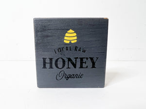 Local Raw Honey mini Wood Block